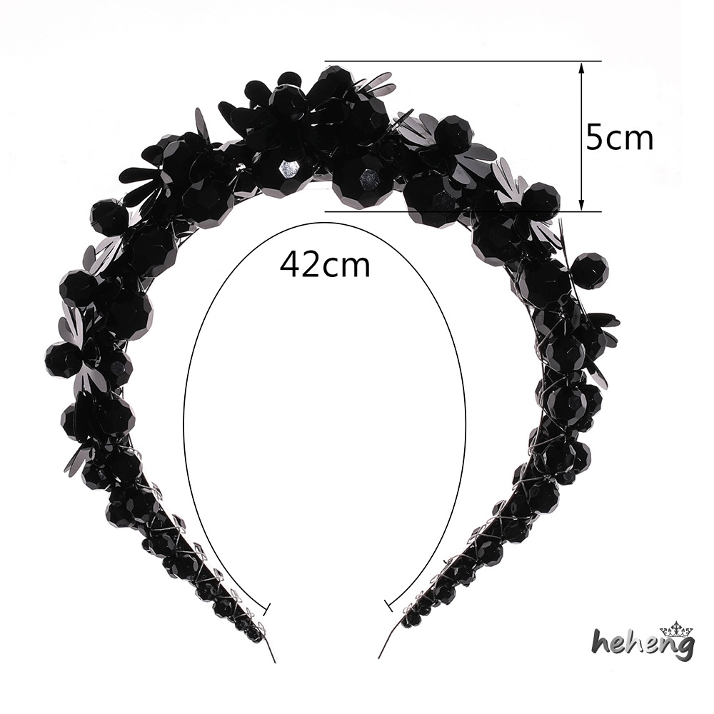 Băng Đô Cài Tóc Đính Hạt Thủy Tinh Màu Sắc Đơn Giản Cho Cô Dâu