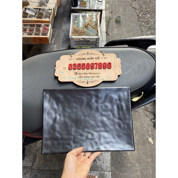 Đĩa chữ nhật 100% Melamine 21x30cm