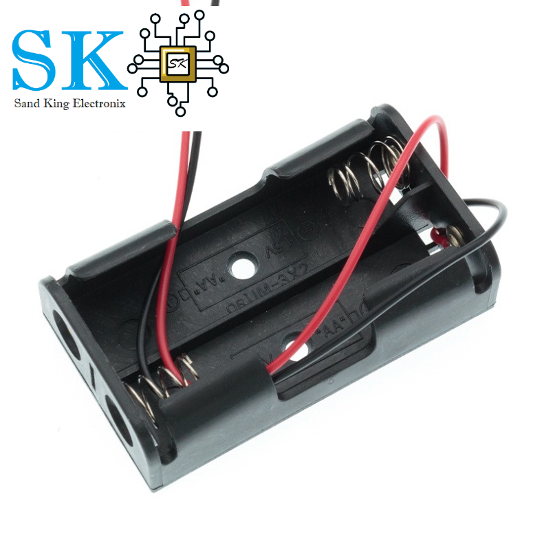 Hộp đựng pin AA/ 18650 3.7V/ 1.5V màu đen chất lượng cao tiện lợi