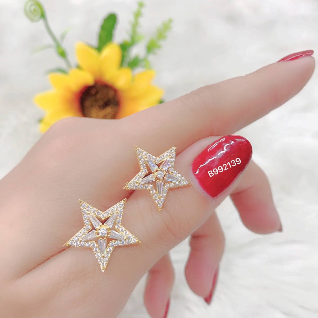 Đôi bông tai nữ mạ vàng hình ngôi sao 05 cánh mẫu 029R.110522 - Mang đi chơi, đi tiệc rất đẹp