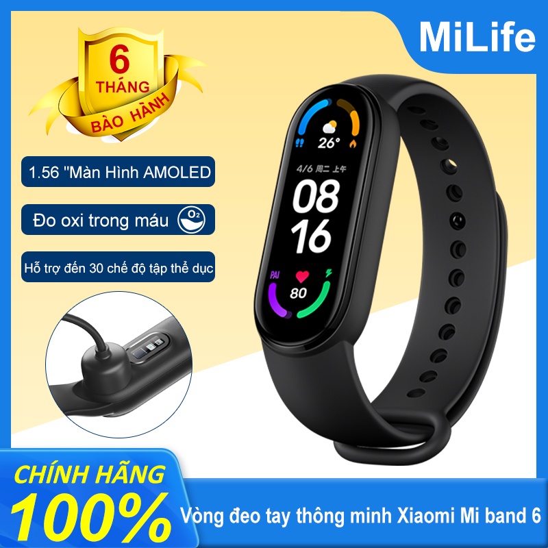 [Mã ELHAMS5 giảm 6% đơn 300K] |Bản Quốc Tế|Đồng hồ thông minh Xiaomi Mi Band 6 hàng chính hãng