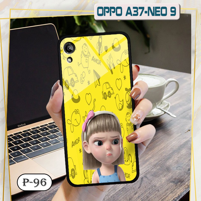 Ốp lưng kính 3D OPPO A37 (Neo 9)- hình cute