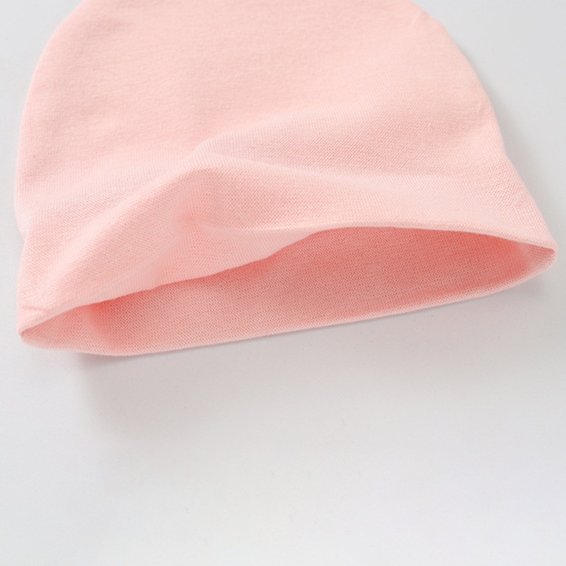 Mũ Bonnet Hai Lớp Mềm Mại Màu Trơn Dành Cho Bé Sơ Sinh