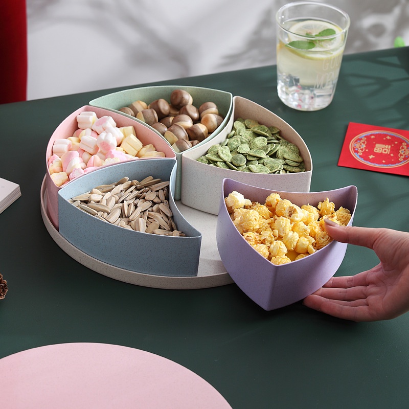 Hộp đựng mứt tết lúa mạch (Có nắp)