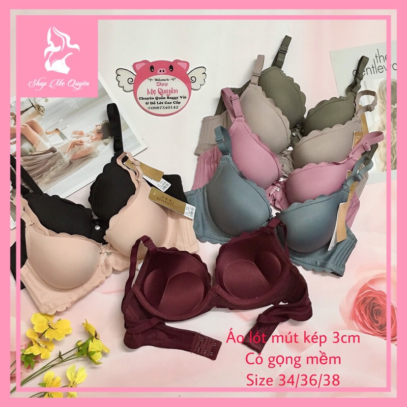 Áo lót, áo ngực GUIYILAI quả trơn mút kép 3cm có gọng, kiểu dáng điệu đà nữ tính, nâng ngực tạo khe siêu đỉnh