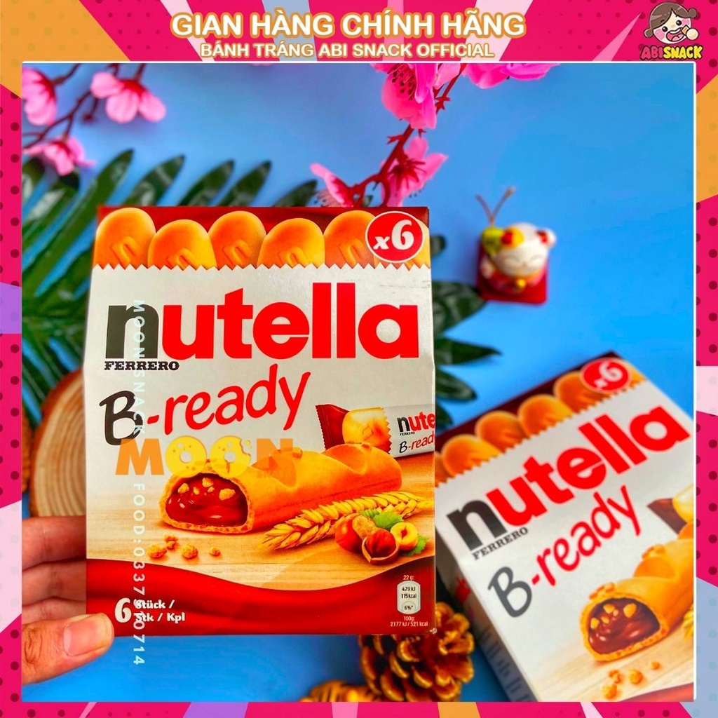 Bánh quy nhân socola hạt phỉ Nutella B-Ready hộp 132gr (6 bánh) nhập khẩu chính hãng Đức