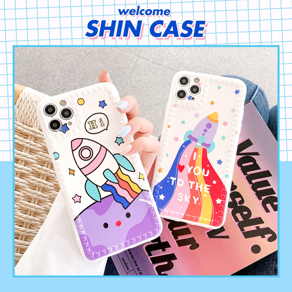 Ốp lưng iphone Rainbow Rocket IMD dày dặn viền nổi 6/6plus/6s/6splus/7/7plus/8/8plus/x/xs/11/12/pro/max/plus/promax | BigBuy360 - bigbuy360.vn