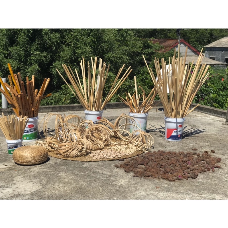 Thanh gỗ tròn dài 80,100,120  phụ kiện handmade, làm mành rèm macrame