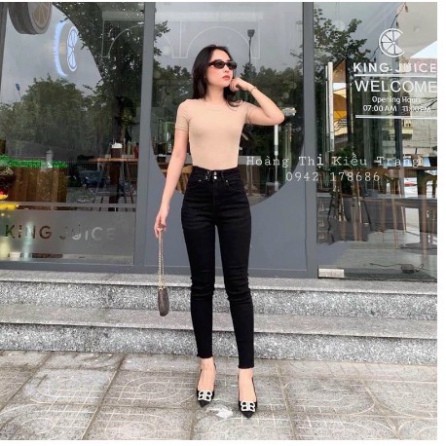 [GIÁ XƯỞNG SIÊU RẺ] Quần Jean Thời Trang Nữ 4 Khuy Hàng Mới Cạp Cao Chất Liệu Co Gian Tôn Dáng Phong Cách Hàn Quốc
