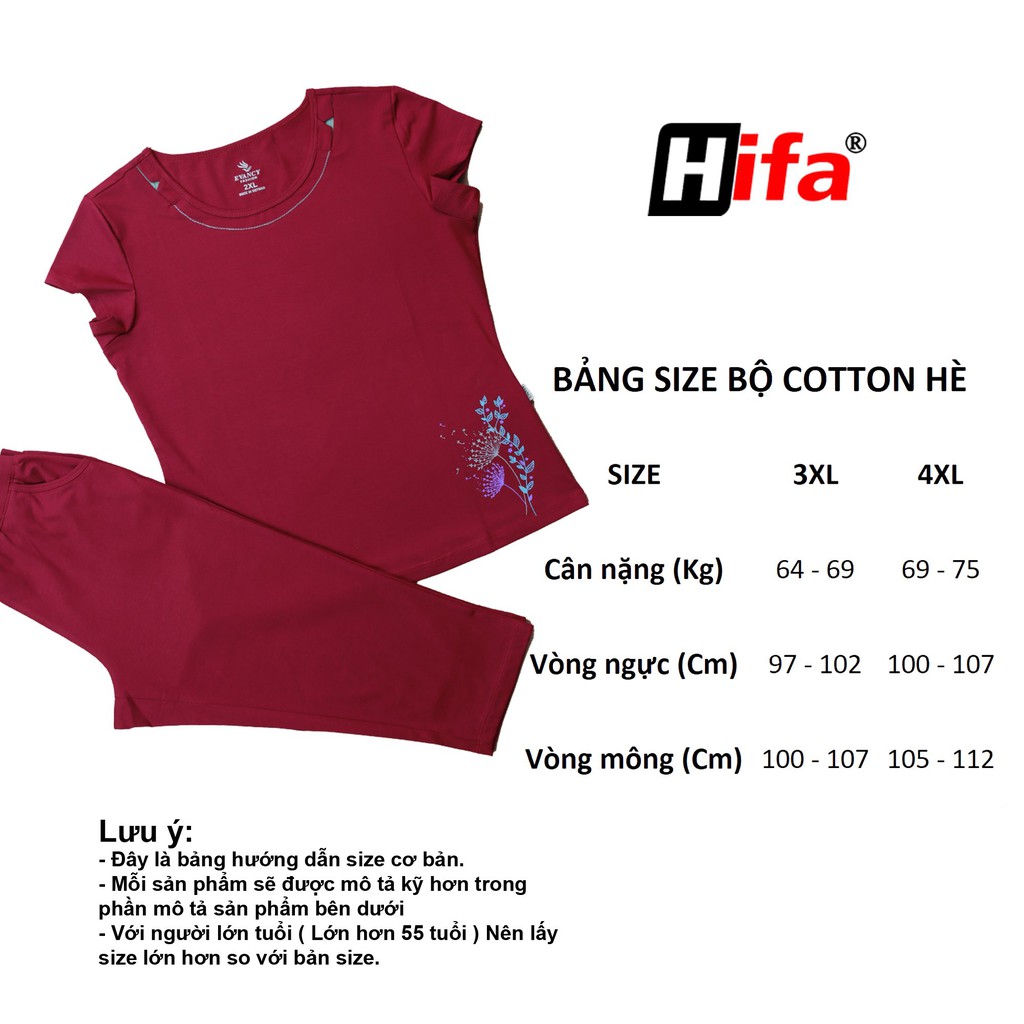 Bộ đồ mặc nhà bộ cotton trung niên cho mẹ mặc nhà, Set đồ bộ trung niên cao cấp có size lớn (52-78kg) E802