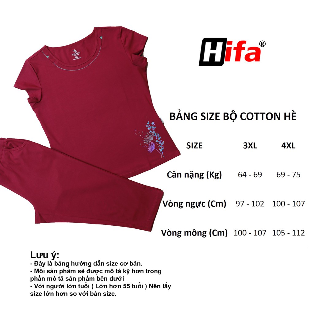 Bộ đồ mặc nhà bộ cotton trung niên cho mẹ mặc nhà, Set đồ bộ trung niên cao cấp có size lớn  E802