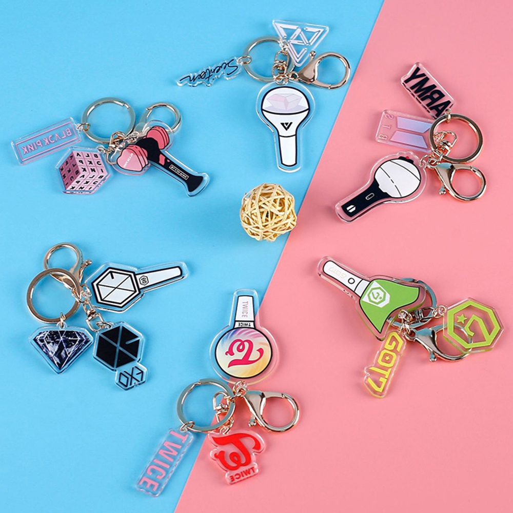 Móc Khóa Acrylic Hình Nhóm Nhạc Exo Got7 Twice Seventeen Dễ Thương