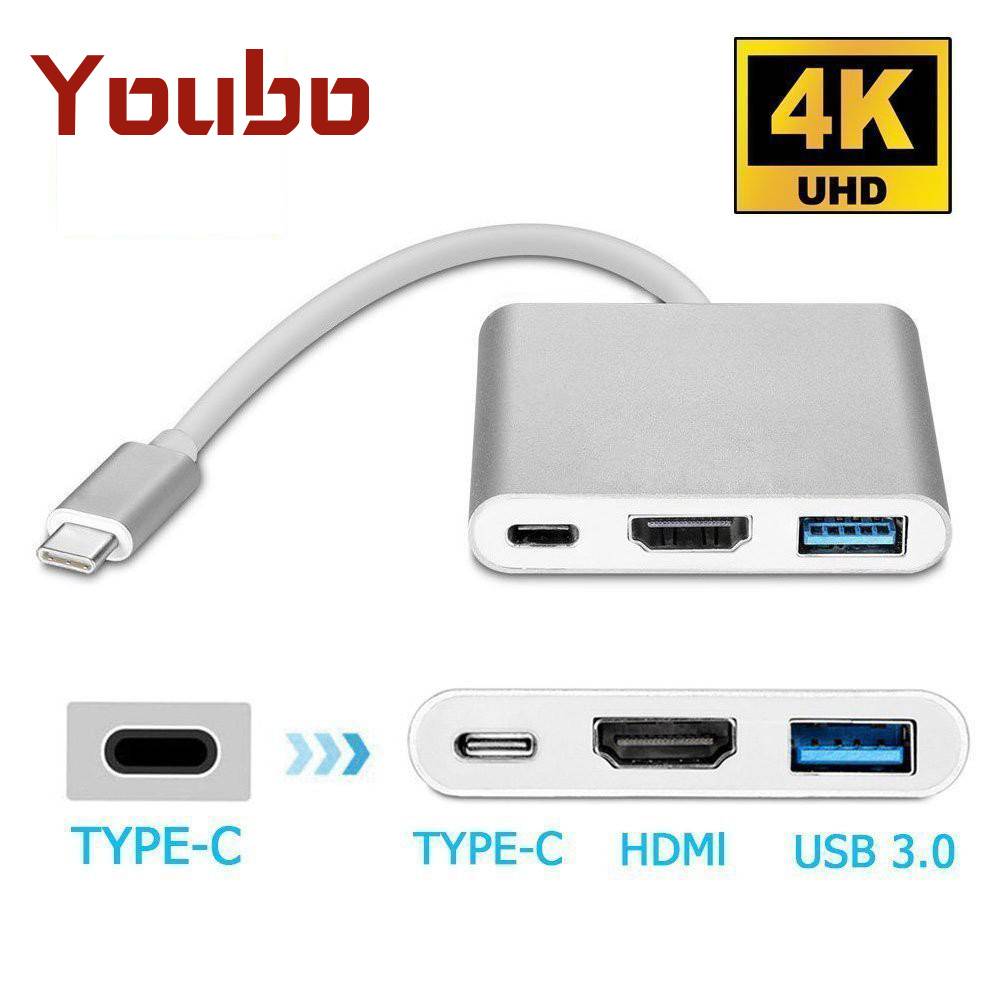 Bộ Chuyển Đổi Usb-C 3.1 Thunderbolt 3 Sang Hdmi 4k Usb-C Hub Cho Macbook Ipad Pro 202