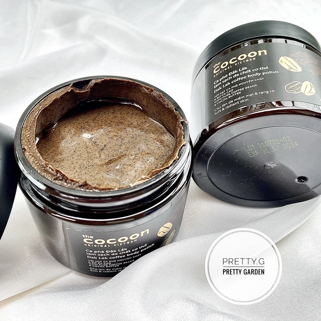 Tẩy Tế Bào Chết Body Cocoon 200ml - Tẩy Da Chết Body Cocoon Từ Hạt Cafe Đăk Lăk Và Bơ Cacao giúp da mịn màng, trắng sáng