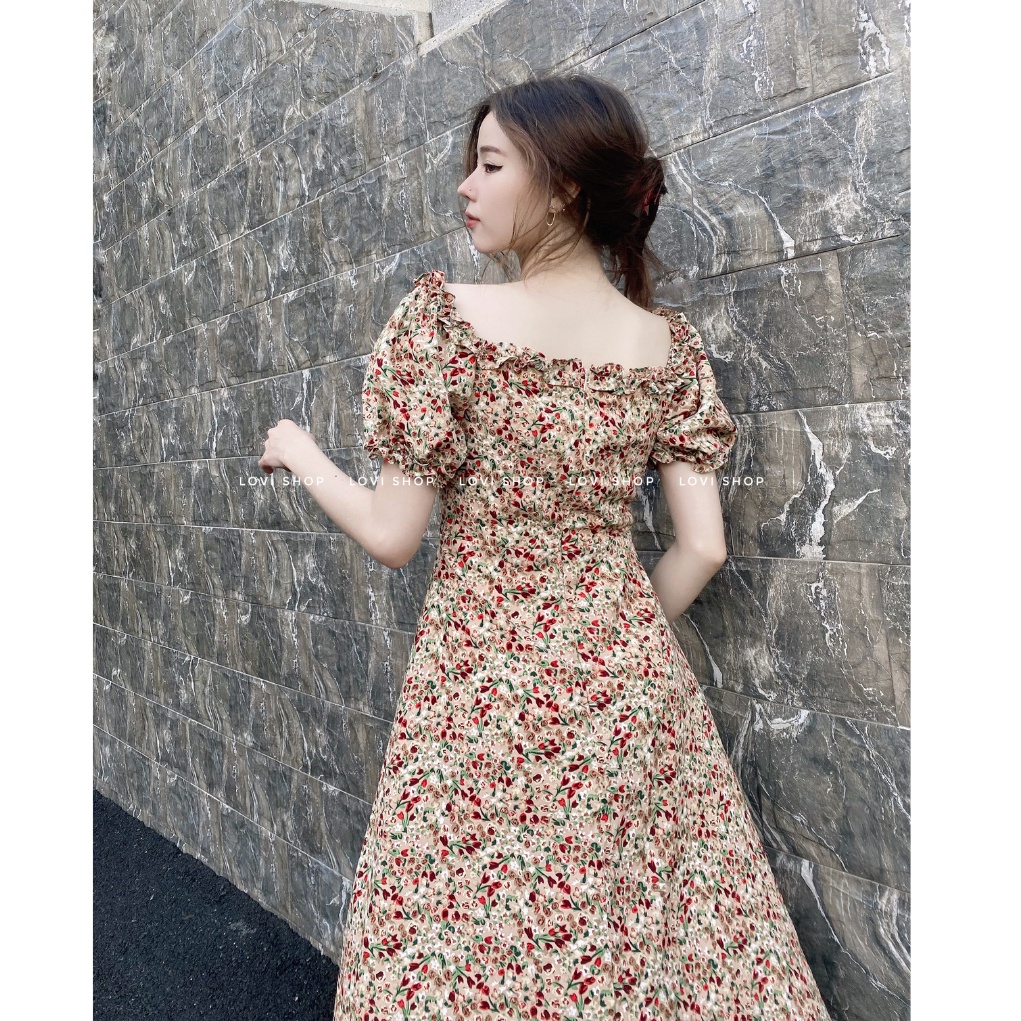 LOVI SHOP - Đầm maxi hoa phong cách vintage thời trang Pháp