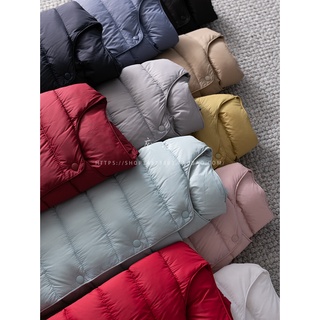 Super hot daily orders switchable round neck v-neck thin lightweight white duck down liner down jacket women [c 6