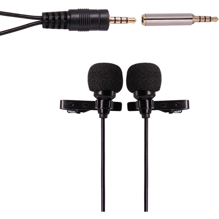 Micro cài áo 2 đầu mic AriMic Clipon Dual Lavalier