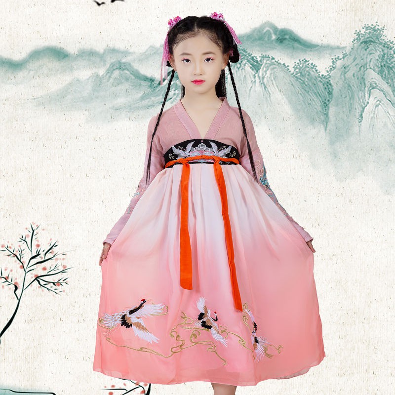 chân váy dàichân váy tennis✧┋Sản phẩm mới Hanfu nguyên bản nữ nhi tiểu linh cẩu trang phục ngực đầy đặn phong các