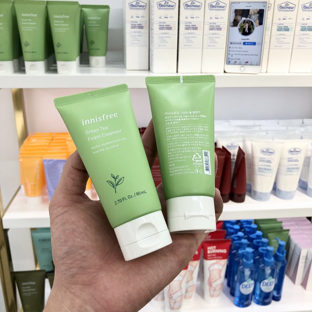 {BILL KOREA} Sữa Rửa Mặt Innisfree Green Tea Cleansing Foam 80ml & 150ml (Thanh Lý)