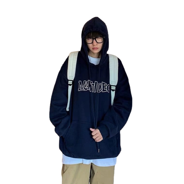 Áo hoodie Thể Thao Dáng Rộng In Chữ Phong Cách Hong Kong Thời Trang Cho Nam Cỡ M-5XL
