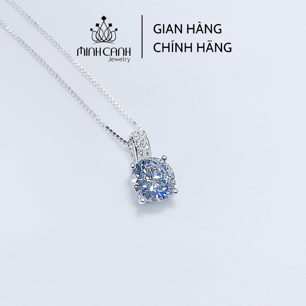 Dây Chuyền Bạc Nữ Đính Đá Tròn Sang Chảnh - Minh Canh Jewelry