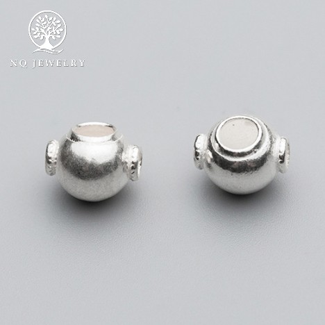 Charm bạc tròn 3 lổ xỏ ngang - NQ Jewelry