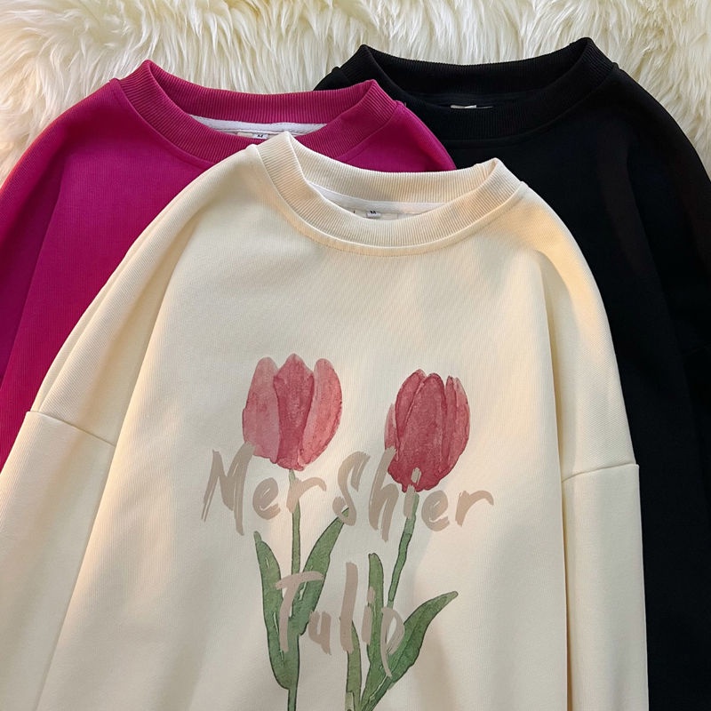 Áo Sweater Mỏng Cổ Tròn In Họa Tiết Thời Trang Mùa Thu Mới Cho Nữ