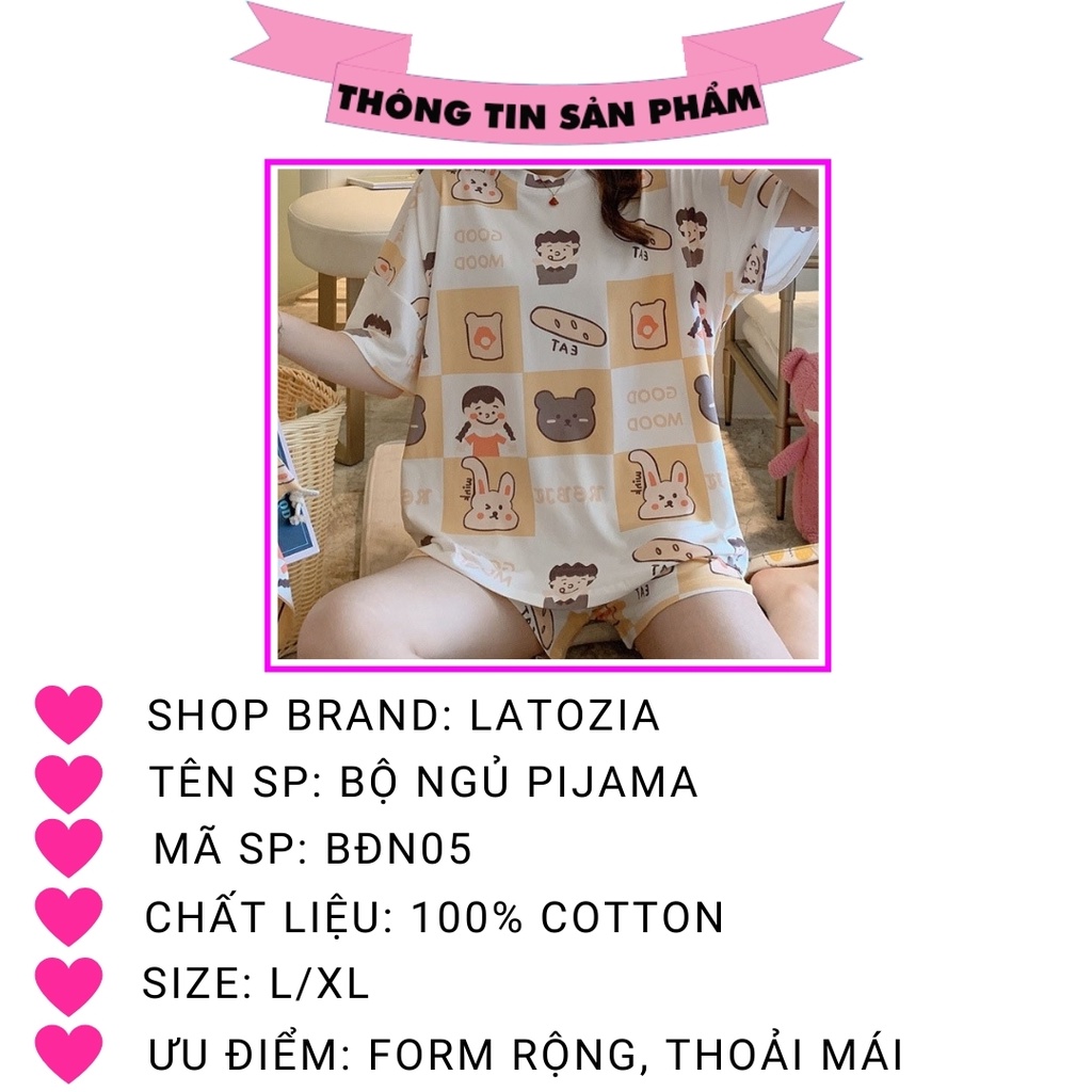 Bộ Đồ Ngủ Nữ Pijama Đồ Ngủ Nữ Cotton Mặc Nhà Dễ Thương Thun Mềm Mịn BDN05 | BigBuy360 - bigbuy360.vn