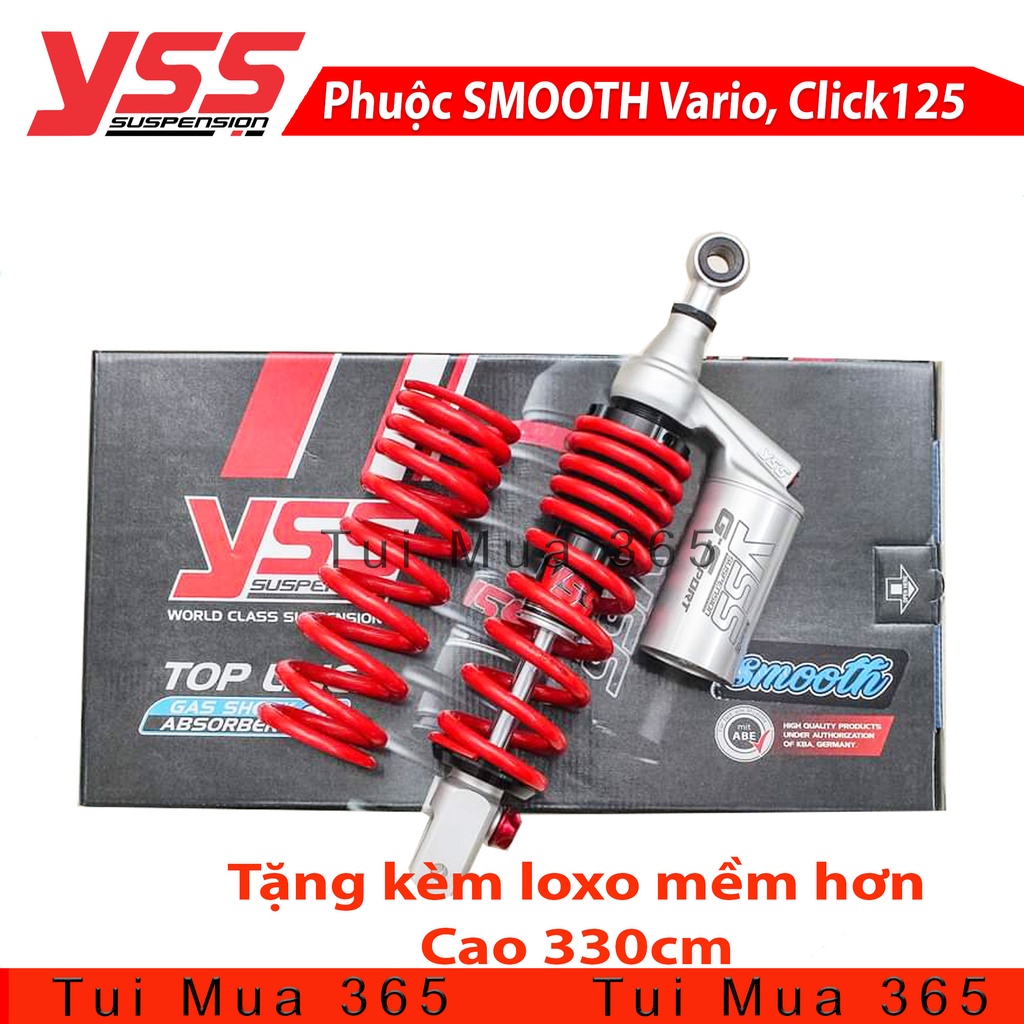 PHUỘC YSS SMOOTH G-SPORT Click/Vario/Vision/Lead/SH Mode ( Đỏ ) Tặng kèm lò xo mềm hơn