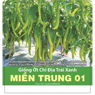 Gói 0,1g Hạt Giống Ớt Chỉ Địa Trái Xanh Miền Trung Rado 01, Trồng quanh Năm, Sai Trái