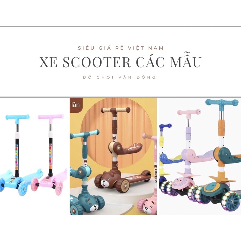 Xe trượt Scooter 3 bánh có bánh xe phát sáng cho bé