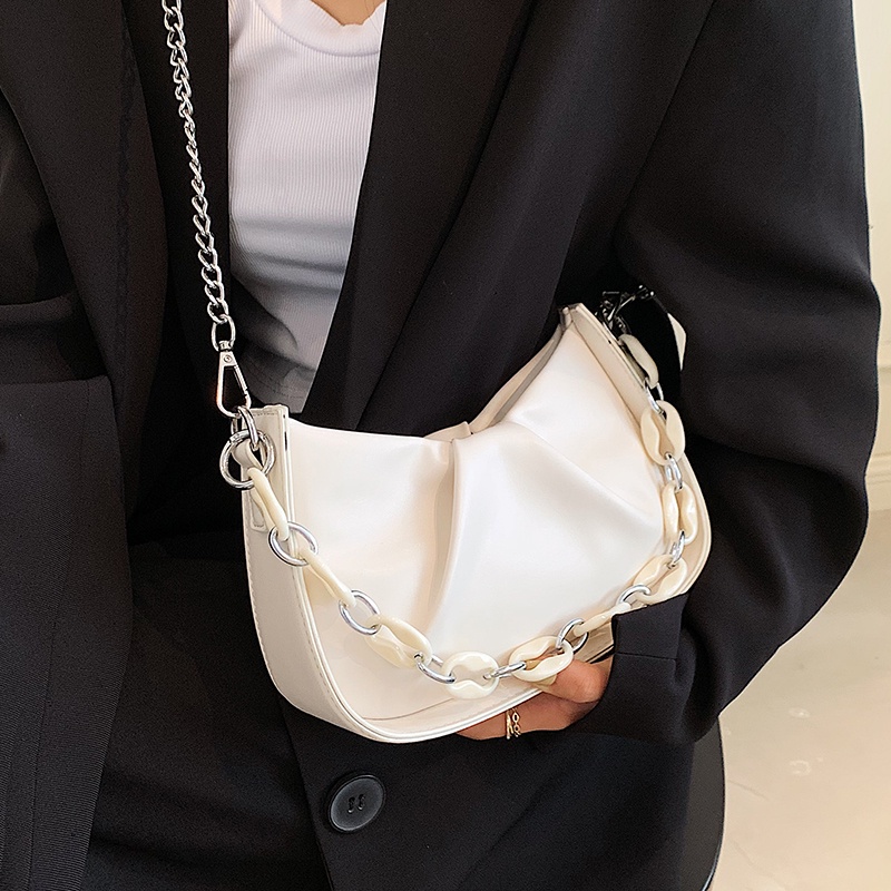 Túi xách thời trang nữ MTN22 - Túi đeo vai màu trắng tiểu thư trang nhã kiểu dáng trẻ trung thanh lịch