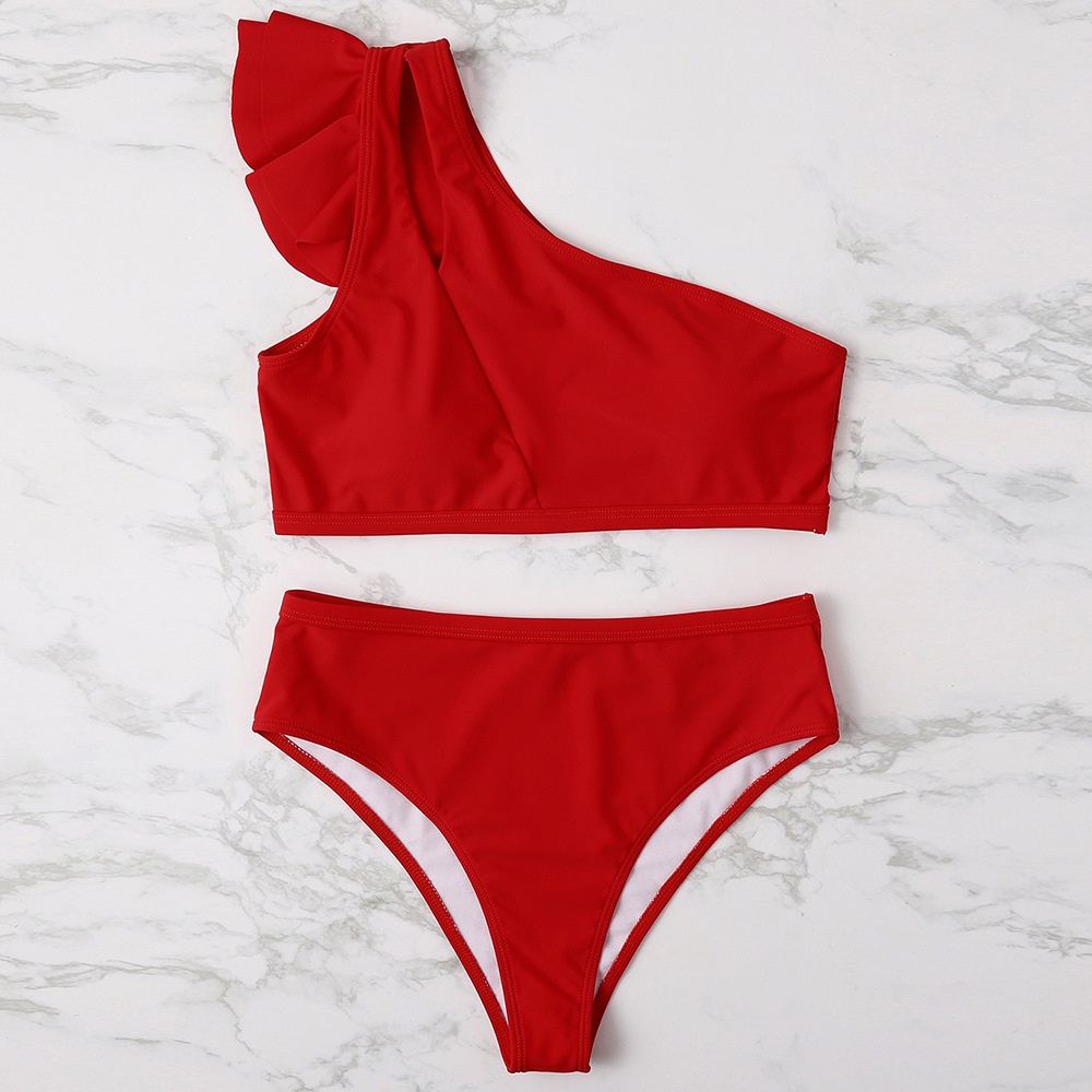 Bộ Đồ Bơi Một Mảnh Lưng Cao Màu Trơn Có Đệm Ngực Cho Nữ H552