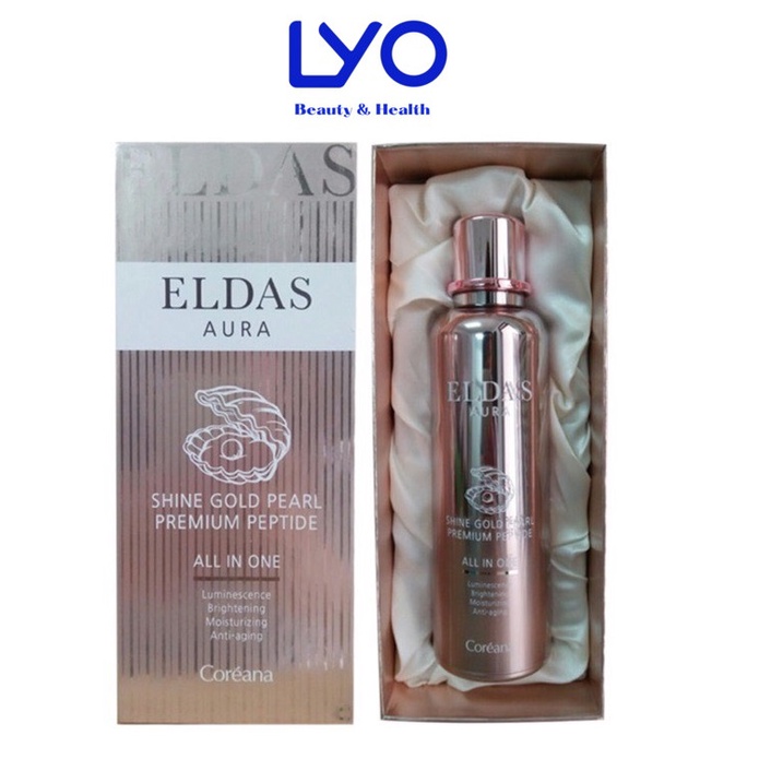 Serum tế bào gốc Eldas Aura Coreana Shine Gold Pearl Premium Peptide chai 100ml tinh chất tế bào gốc eldas aura