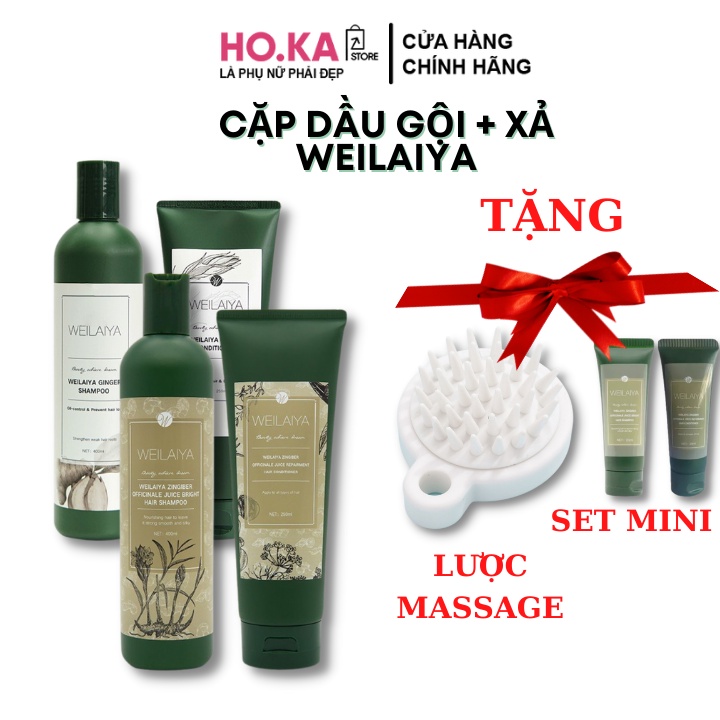 Dầu Gội Weilaiya Chính Hãng Hoka Store Dầu Gội Gừng Weilaiya Ngăn Rụng Tóc Kích Thích Mọc Tóc 400ml