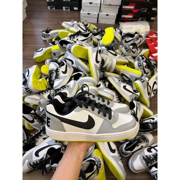 GIÀY THỂ THAO SNEAKER Nike Court Borough Low White Black Wolf Grey (GS) 839985-104