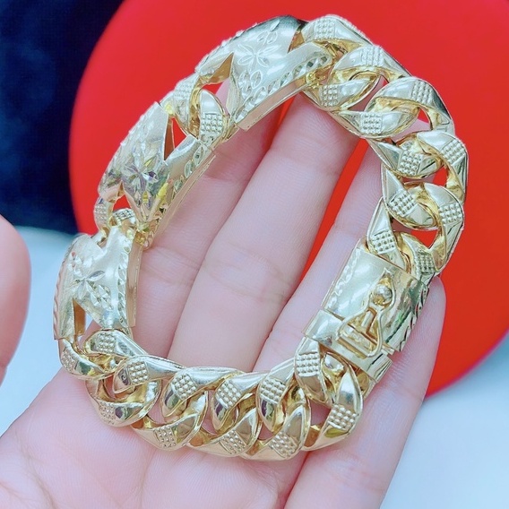 Lắc Tay Nam Bản Xích Bọng 3 Chữ N Sát Nhau Đẹp Sang Trọng - Trang Sức Queen - 1024468 - 100