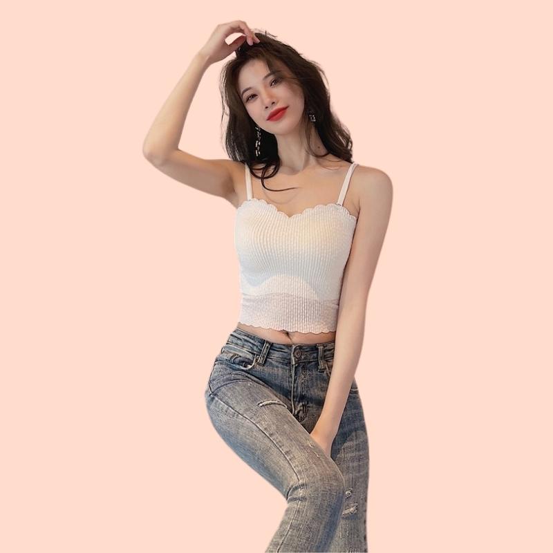 Áo Lót nữ Cotton Dán Dài Su Official Áo Bra Mút Mỏng 2 Dây Nâng Ngực 2122