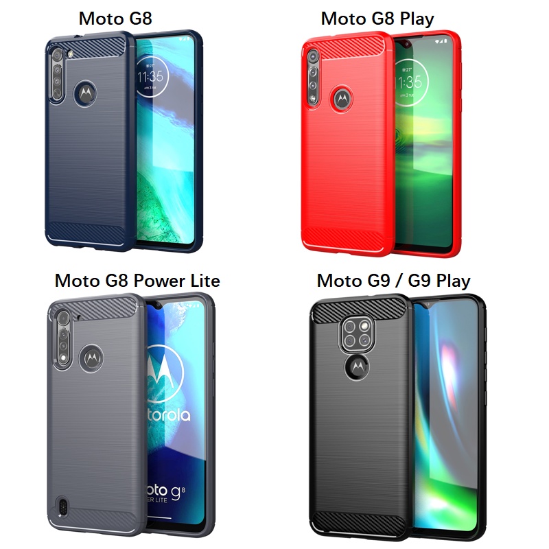 Ốp Lưng Carbon Cho Motorola Moto G7 G8 G9 Plus / Play G8 Power Lite E 2020 Vỏ Điện Thoại Mềm Moto E 