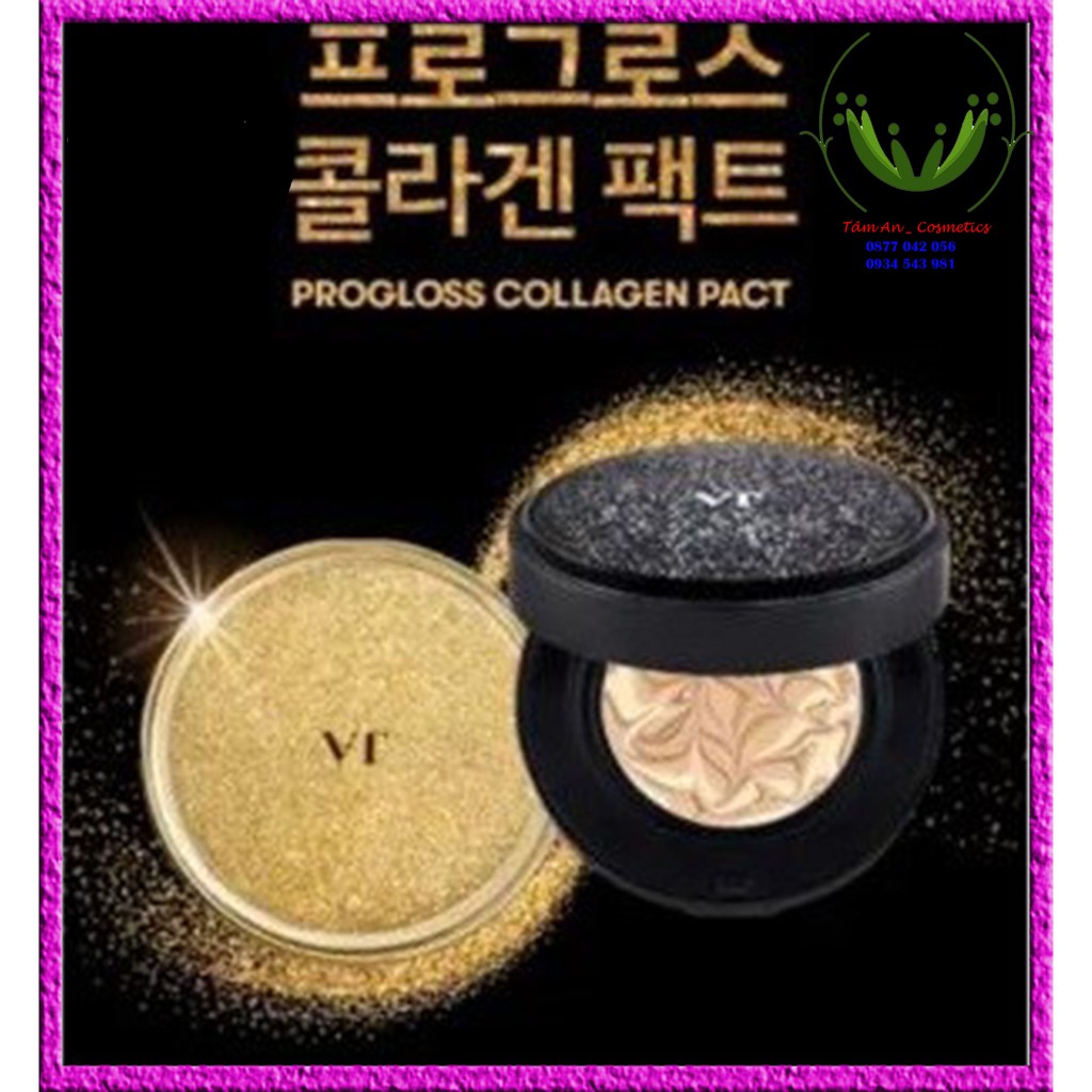 (SP Freeship) Phấn Nền VT Progloss Collagen Pact 11g hàng nhập khẩu Hàn Quốc chính hãng