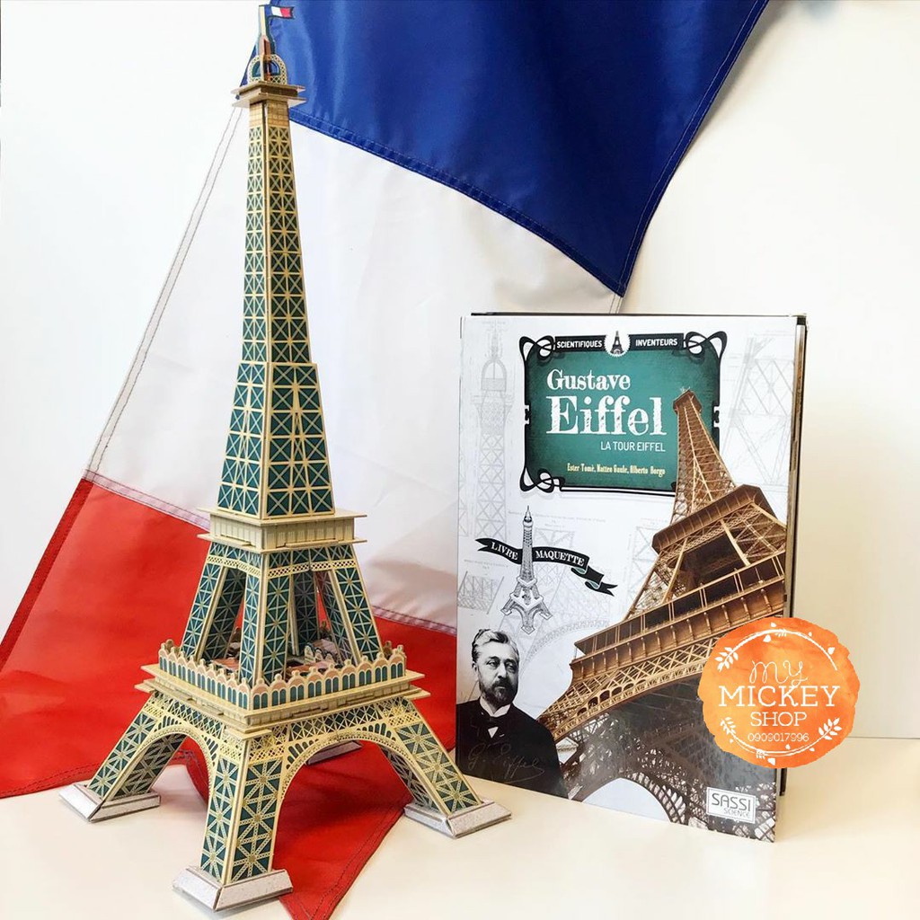 Bộ xếp hình mô hình 3D tháp Eiffel - Sassi Junior 3D GUSTAVE EIFFEL