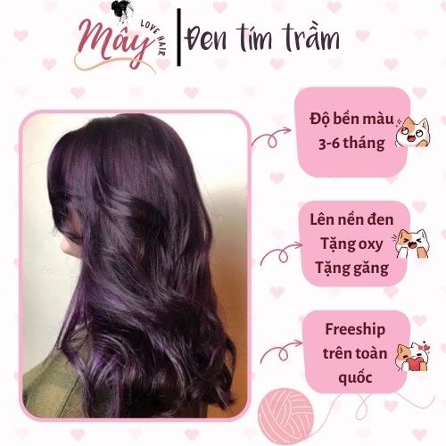 Thuốc Nhuộm Tóc Màu Tím Lavender Không Tẩy Tặng Oxi Trợ Nhuộm