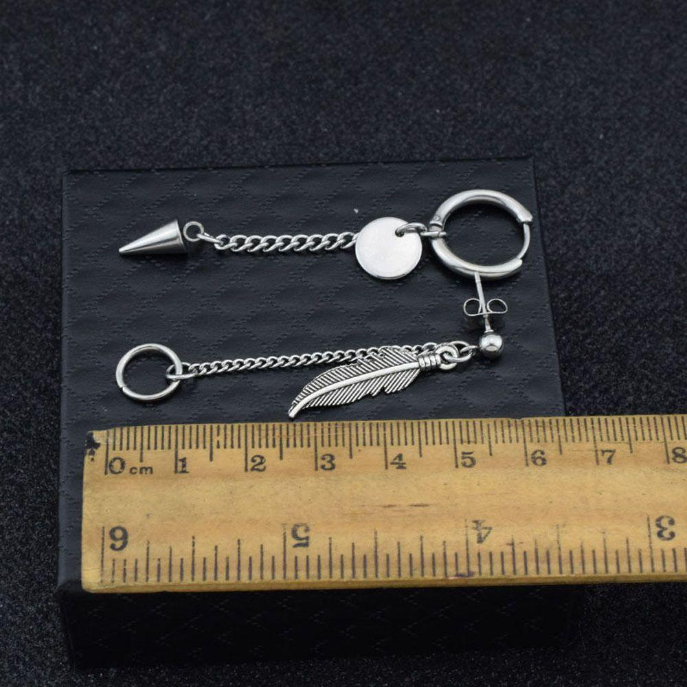 JARRED 1 Bông Tai Thép Không Gỉ Dạng Hình Học Theo Phong Cách Punk