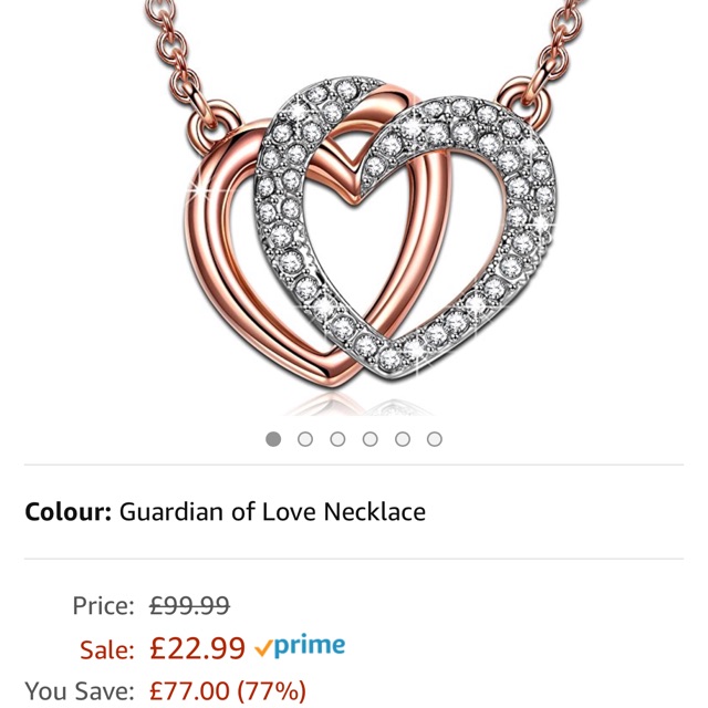 Vòng cổ đính phale swarovski có bảo hành của Amazon Uk