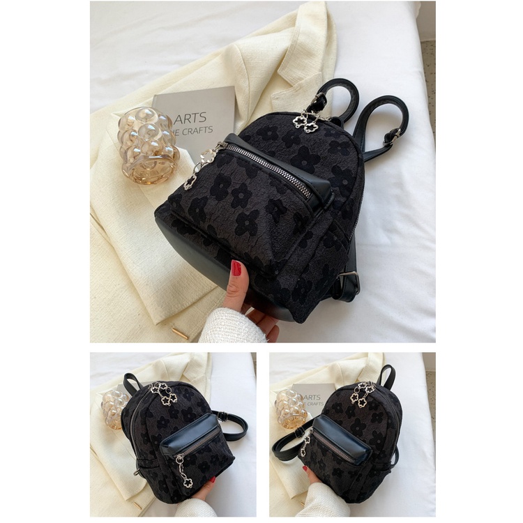 Balo da mini CHUWANGLIN họa tiết hoa thời trang cho nữ