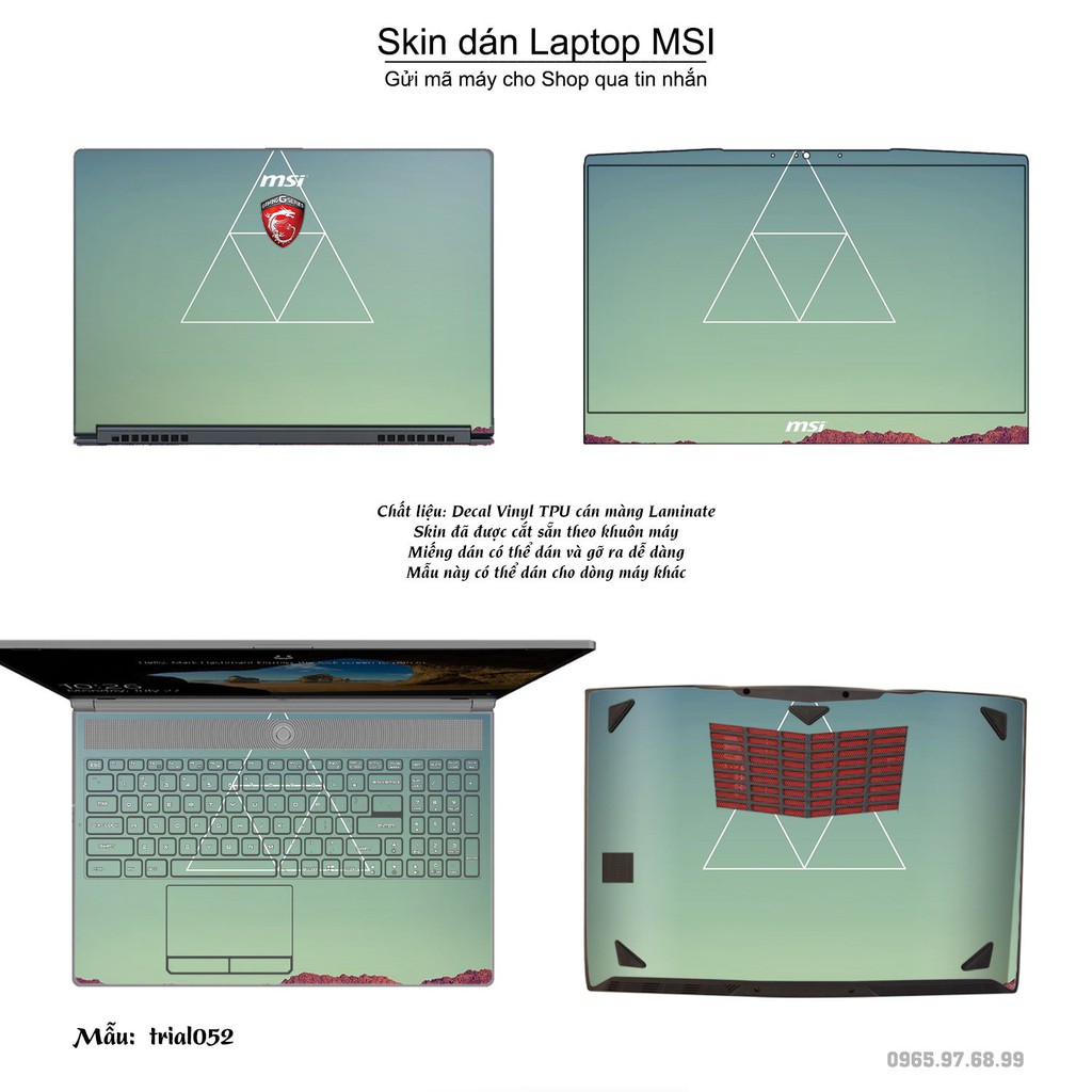 Skin dán Laptop MSI in hình Đa giác _nhiều mẫu 9 (inbox mã máy cho Shop)