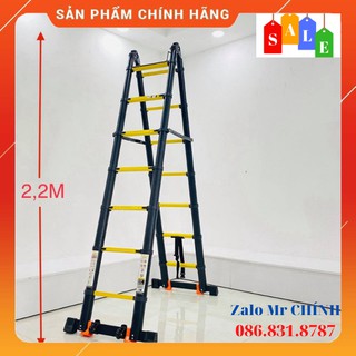 [ MỚI NHẤT ] Thang nhôm rút đôi chữ A (2.2M+2.2M) - Sơn tĩnh điện. Tải trọng 300kg [ SẴN HÀNG ] HÓT