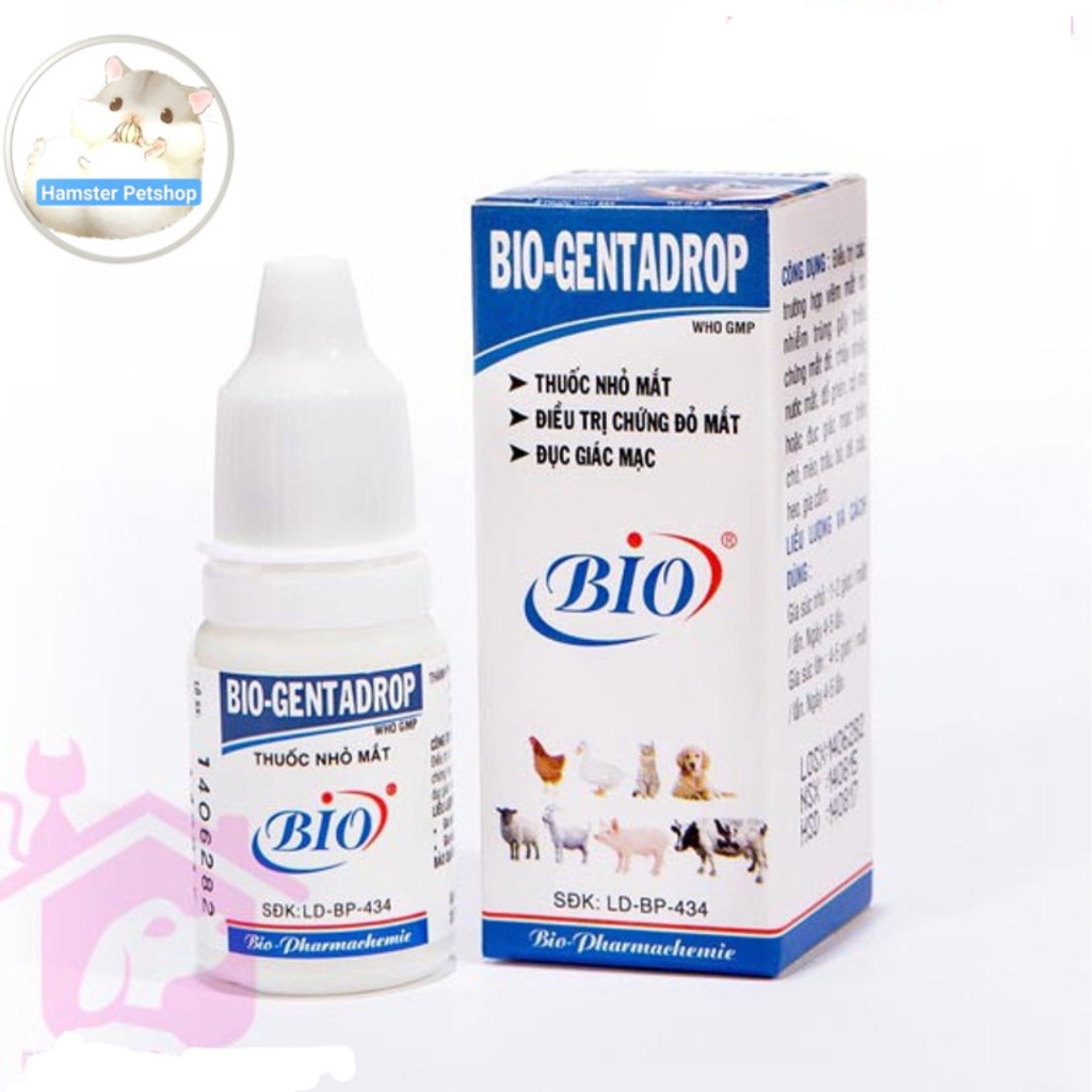Nhỏ mắt Bio cho hamster, Guinea Pig , chó, mèo, thỏ, sóc, chinchilla