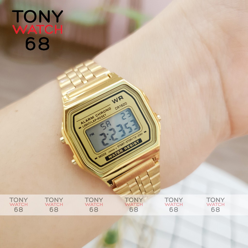 Đồng hồ điện tử đôi nam nữ WR đeo tay thông minh mặt vuông chính hãng Tony Watch 68