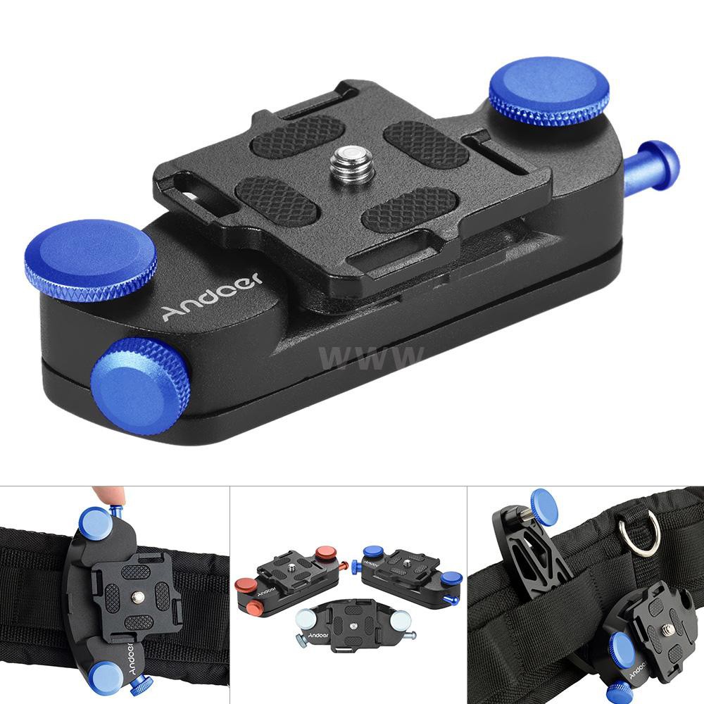 Andoer Metal Quick Release Camera Waist Belt Strap Buckle Button Mount Clip for Canon Nikon Sony DSLR Cameras Max. Load Capacity 20kg | BigBuy360 - bigbuy360.vn